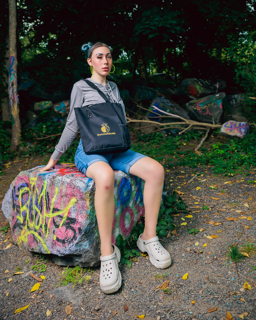 GummiXGudd Bolso tote con botella de agua y llavero