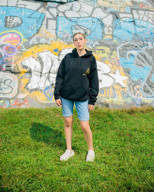 Sudadera con capucha unisex GummiXGudd de manga larga con logo lateral